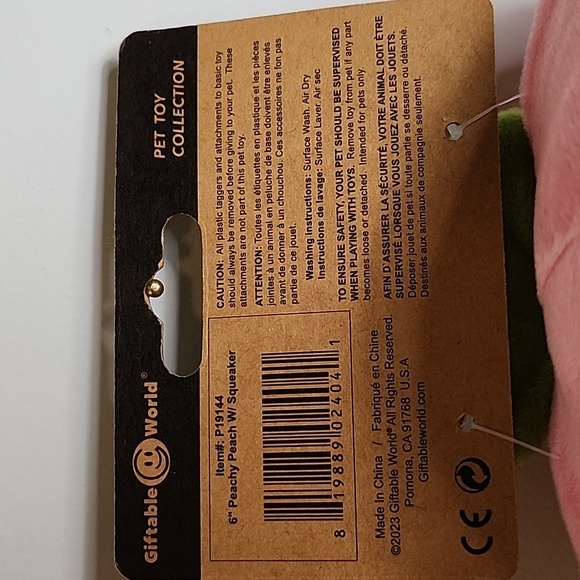 Pink Strawberry Giftable World Hypo Durable Lining Squeaker Stuffed Plush - Picture 7 of 9